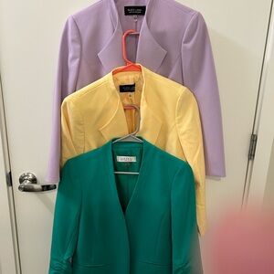 Emerald Green Lavender and Pastel Yellow Tailored Women's Blazers $55 each.
